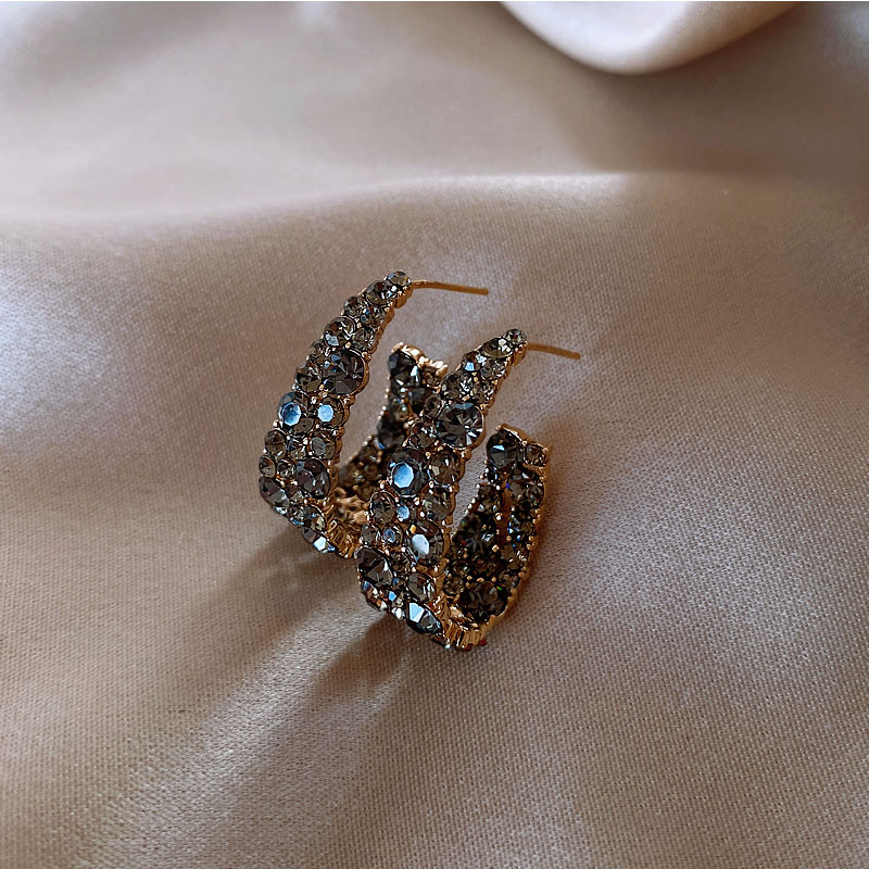 Earrings 2021 Autumn Winter New Fa Style Retro Earrings Temperament South Korea Women's Tennis Red Advanced Sensation Light Extravaganza-Taobao