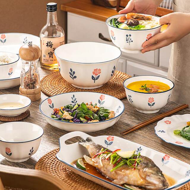 Shunxiang ceramic bowl and plate set dish plate home warm rice bowl high appearance