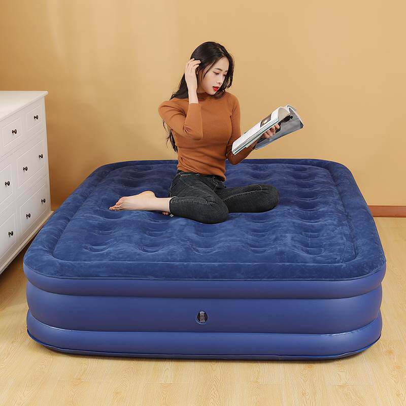 Air mattress bed inflatable mattress hit the floor single lunch break bed home inflatable folding bed net red thickened air mattress