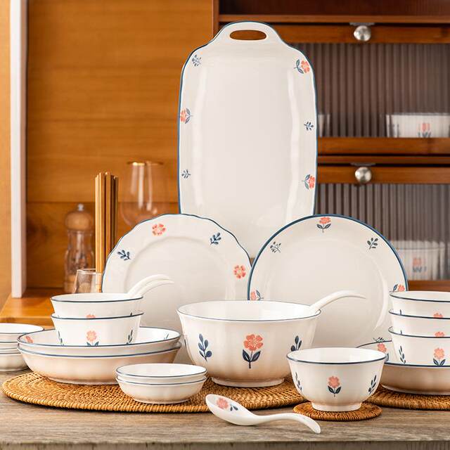 Shunxiang ceramic bowl and plate set dish plate home warm rice bowl high appearance