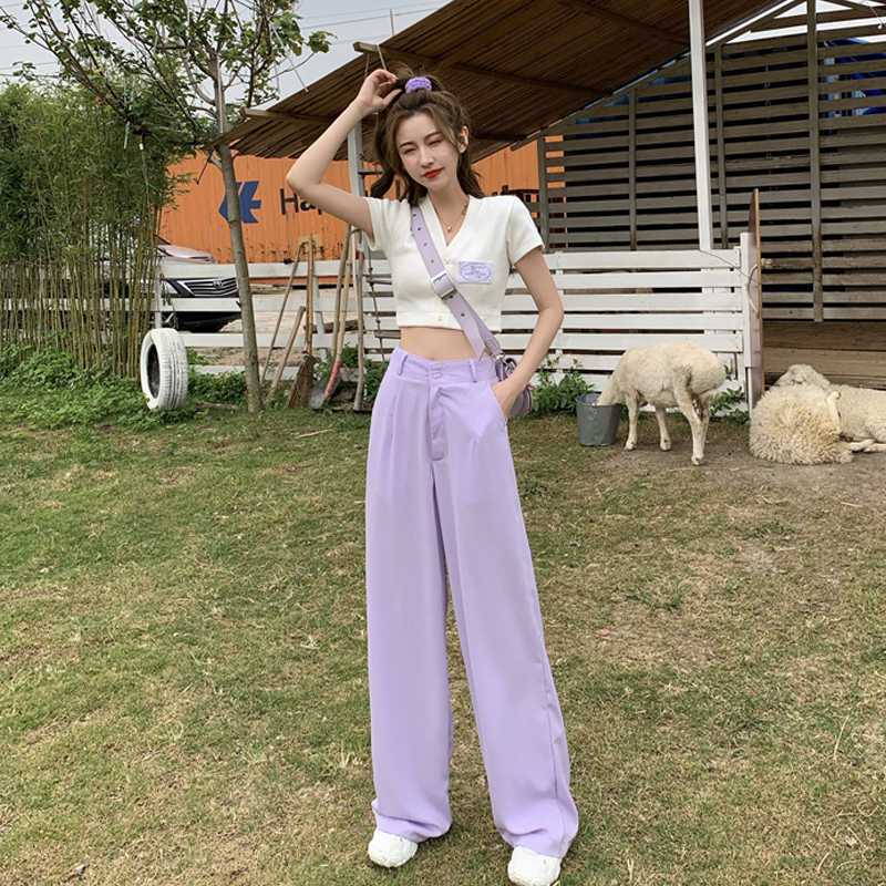 Plus-Size Wide-Leg Pants, Spring 2025 New Korean Style, Thin High-Waisted Casual Pants for Women, Slimming and Versatile Straight-Leg Suit Pants Plus-Size Wide-Leg Pants, Spring 2025 New Korean Style, Thin High-Waisted Casual Pants for Women, Slimming and Versatile Straight-Leg Suit Pants