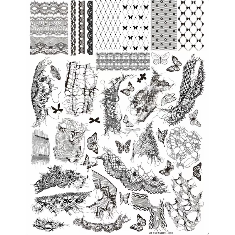 In Stock, Genuine Product with Free Shipping: Mtnail Leaf Collaboration Irregular Lace Background Nail Art Stamping Plate/Steel Plate