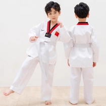 Children Taekwondo Clothing Girl Professional Competition Training Boys Long Sleeve Clothes Pants White Customized Daug Clothing