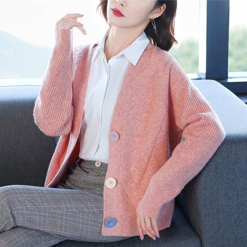 Dituntown 2021 new autumn sweater jacket temperament short long sleeve outer knitting shawl