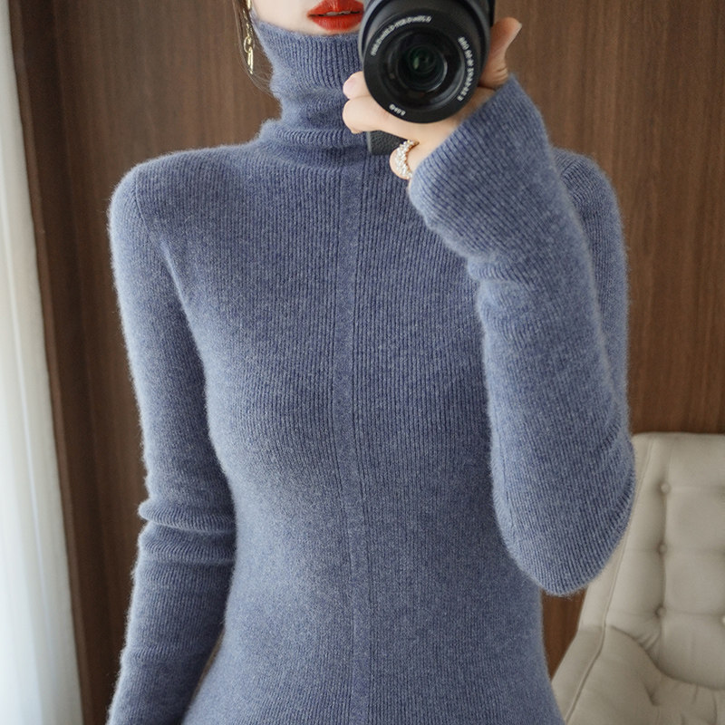 Dituntown 2021's autumn and winter of pure wool sweater pile up high - collar knitting sweater