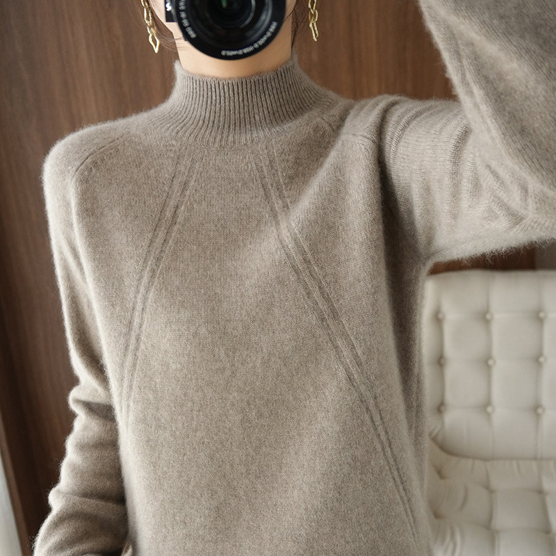 Dittutown 2021 New autumn and winter pure wool knit cardiovert loose with lean undershirt sleeve head Lazy Sweater