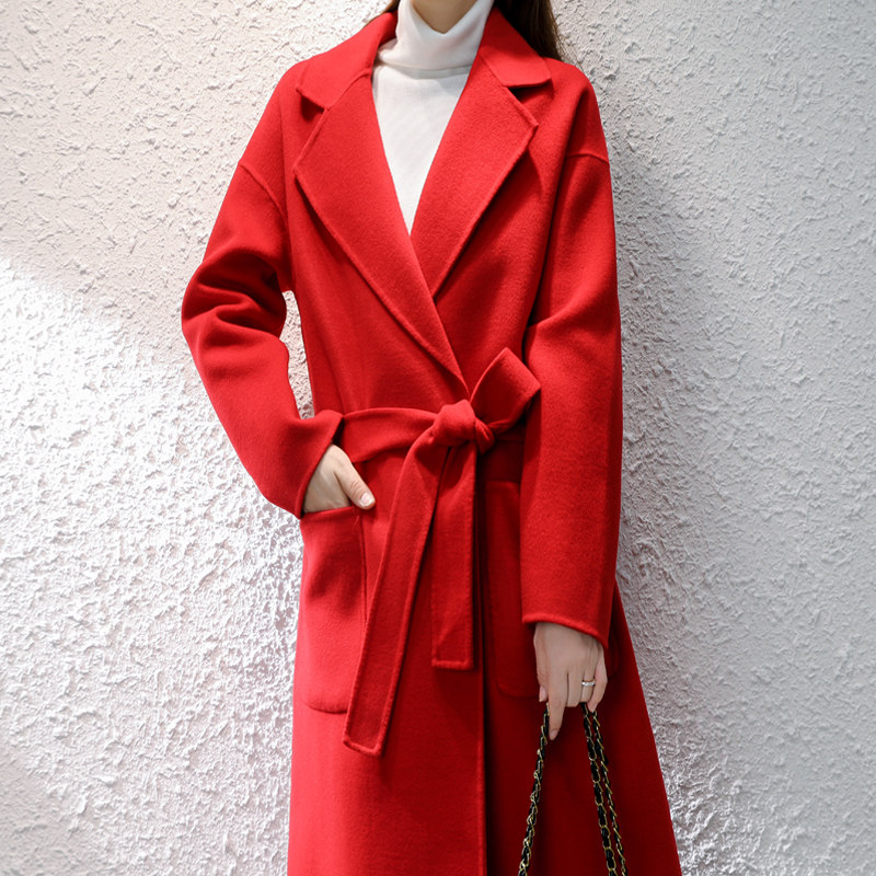 Dituntown 2022 Fall - Winter Double - sided Cashmere Coat Woman Middle - long version of loose wool high - end popular coat