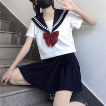 Spot Orthodox JK uniform White two short-sleeved student suit skirt basic Japanese water-hand clothing College Style summer clothing