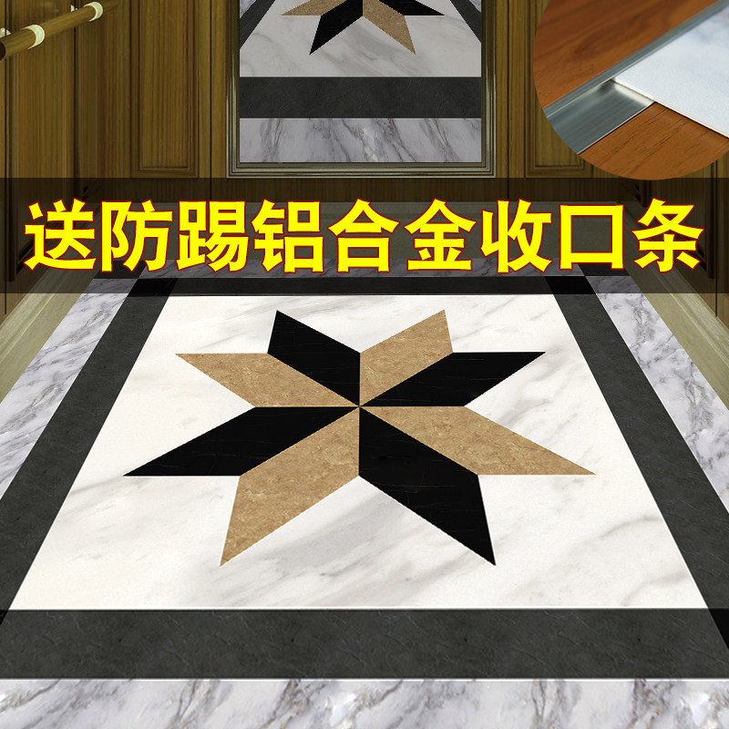Elevator car floor special PVC plastic floor mat Imitation marble custom pattern carpet thickened waterproof glue