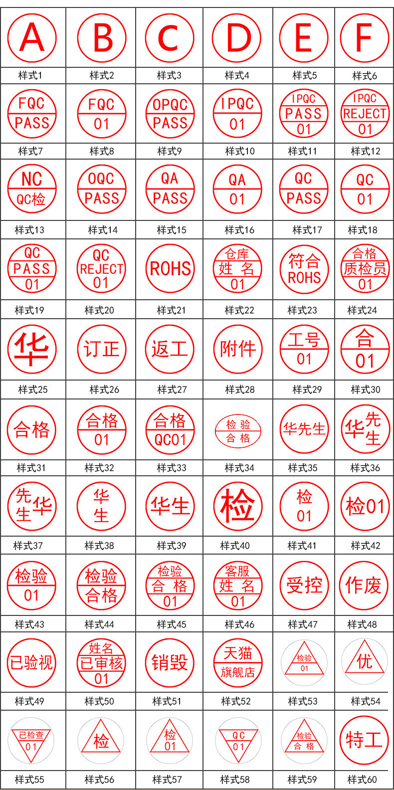 刻章定刻姓名印章qc章pass章检验合格质检小圆章制作数字图章-阿里巴巴