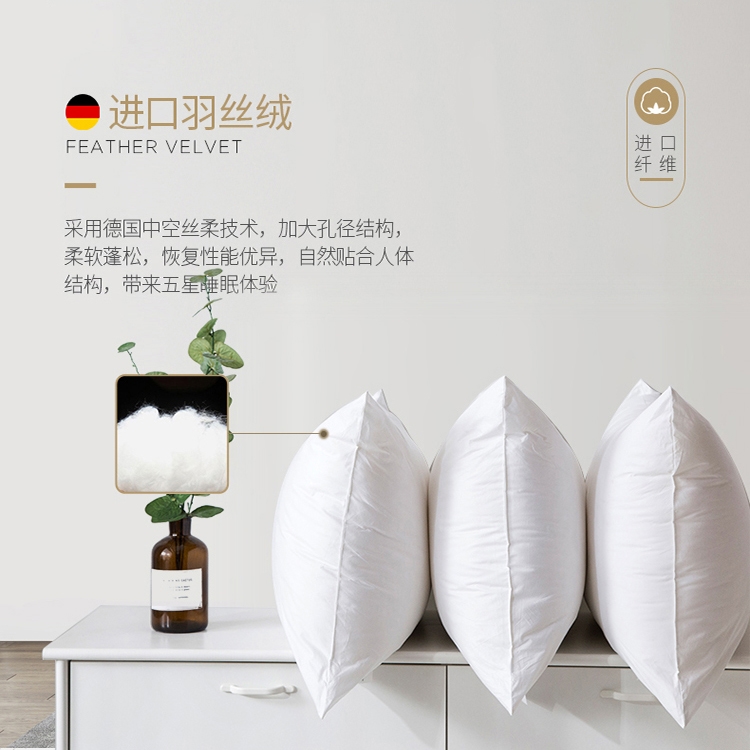 Out German High End Light Luxury Ultra Soft Comfort 2020 Full Cotton Feather Velvet Single Double Guard Cervical Spine Pillow Hearts Pillow