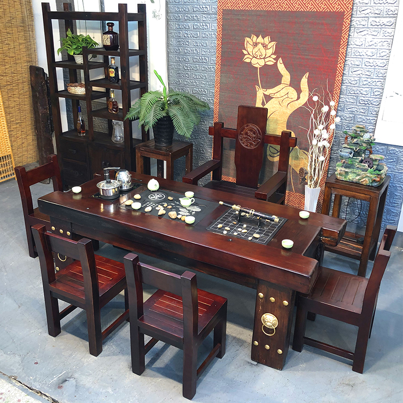 The old ship wood tea table and chair combination of Chinese style tea art all contracted from The solid wood furniture make tea table, tea table table