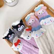 Kulomi coral fleece socks female Sanrio sleep autumn and winter thickened plus velvet warm home floor socks confinement jk