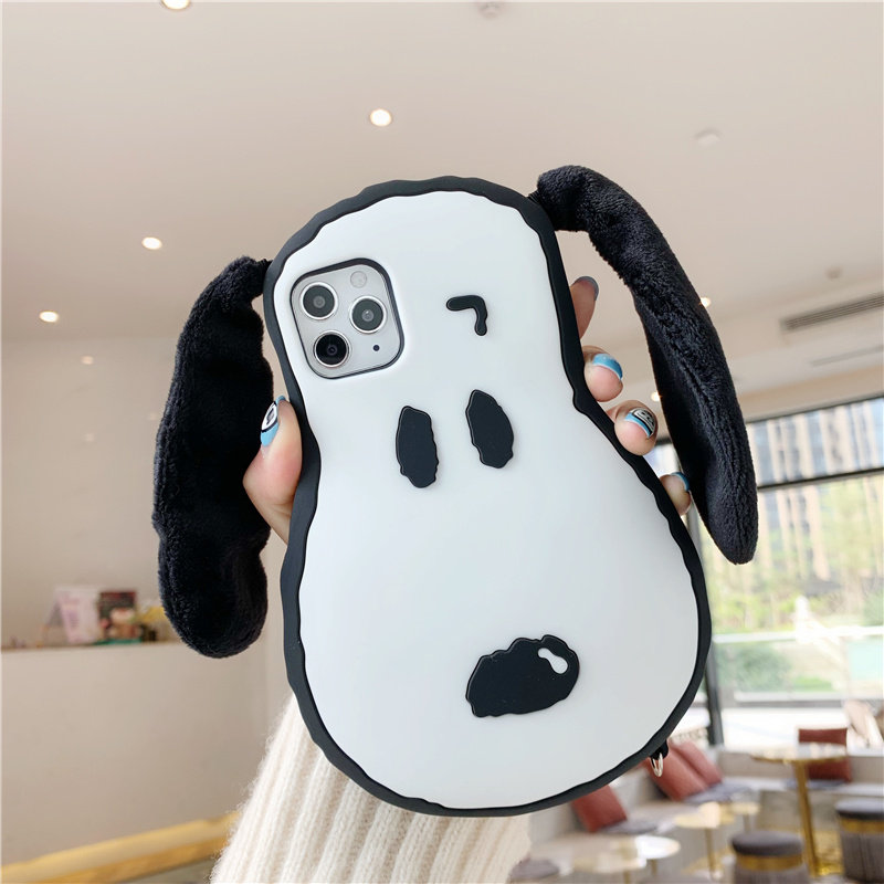 Cai Min Minyu's book Xin Tongyu applies Apple 11 x mobile phone protection shell 12promaxiphonexr stereo 7p cartoon women 8plus big ears Snou dog se silicone gel
