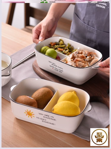 СущностьКерамическая коробка для ланча мультфильм Gege Gege Ceramic Bowl с крышкой библиотечной коробкой кусок микроволновой печи нагреватель