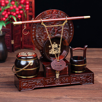 Wedding vintage mahogany color large son bucket set wedding wedding wedding toilet concentric lock treasure bucket dowry ornaments