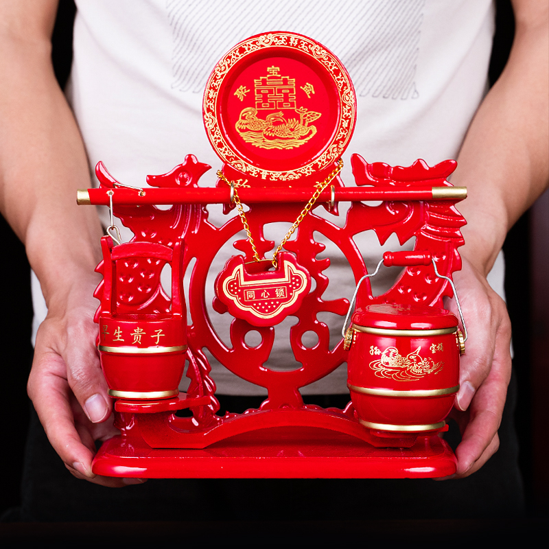Wedding Celebration Maid Bride bride accompanied by dowry Grand number children and grandchildren barrel Three sets of Poly Treasure Barrels Wood Toilet Swing-Taobao