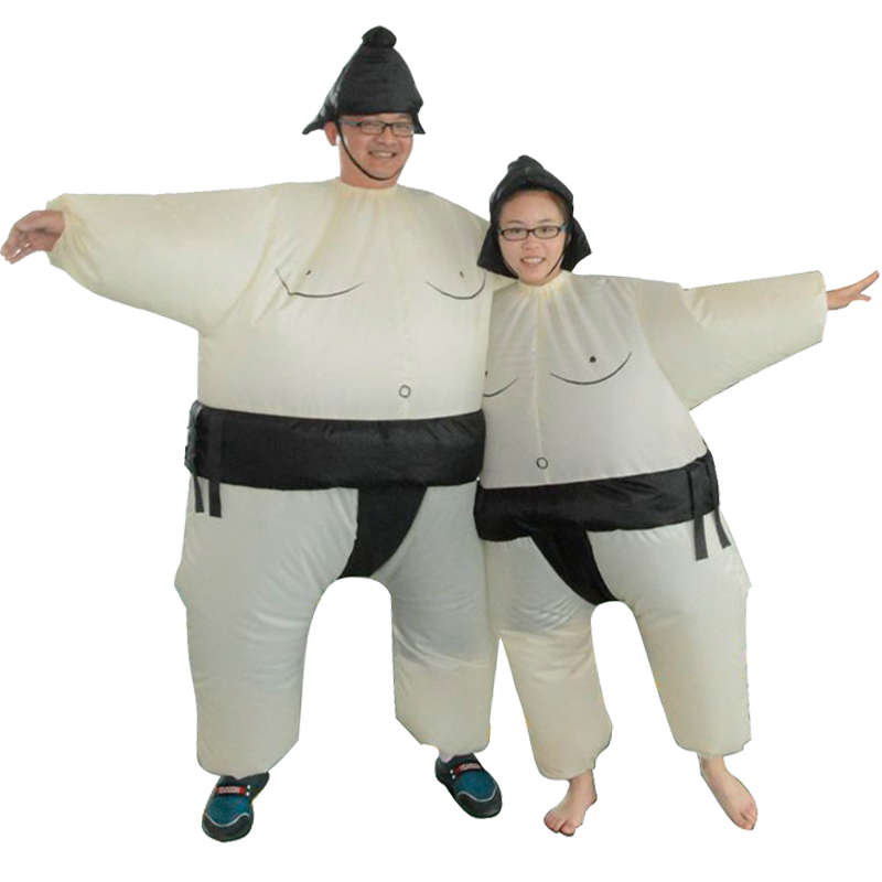 Group activity party atmosphere funny adult spoof costume prom black and white color adult sumo inflatable suit