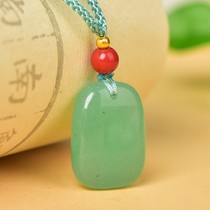 Xinjiang Green Aventurine Ping An Wu Shi Brand Jade Pendant Jade Ping An Buckle Necklace Pendant Live Supply