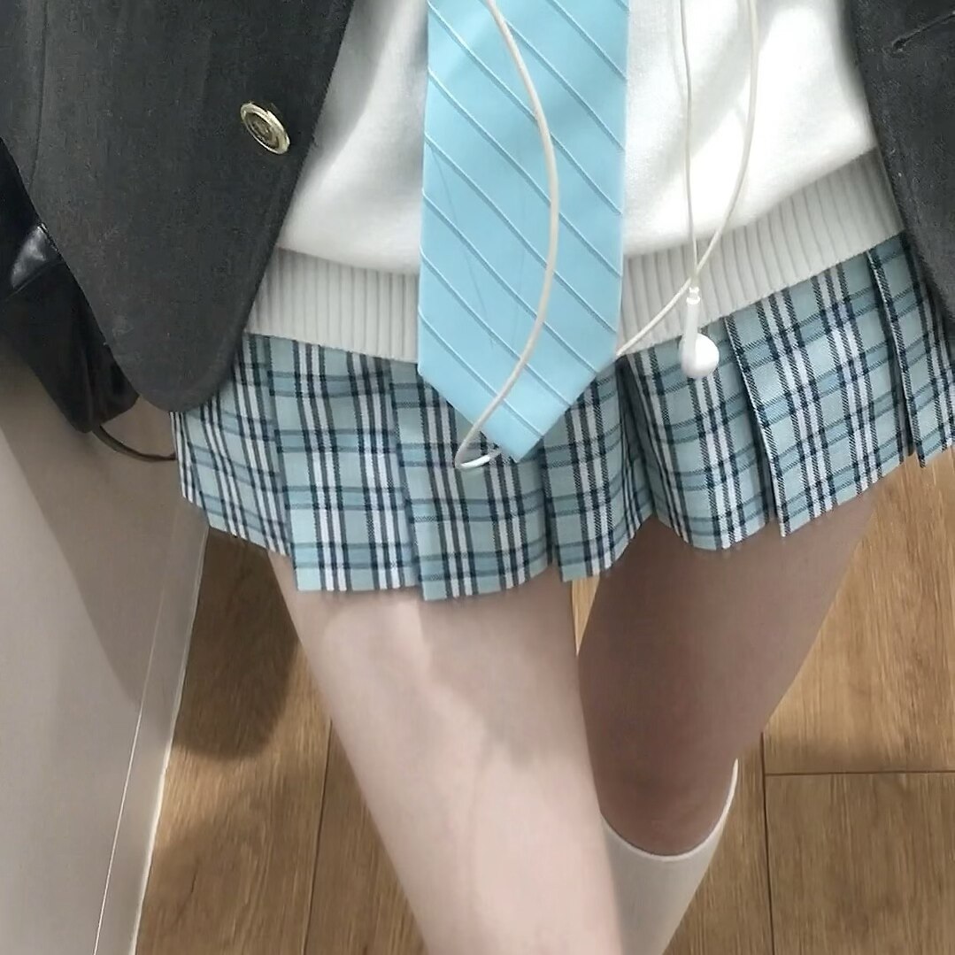 Mint Yijk Uniform Skirt Original Japanese School Supply plaid skirt Half body skirt Spring and Autumn pleated skirt College style skirt