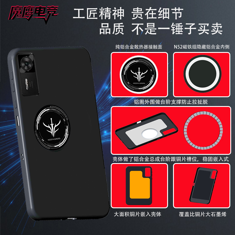 Suitable for Iqoo Pad5 Tablet Magnetic Cooling Protective Case, Full Series with Built-In Copper Heat Dissipation Plate and Graphene Gaming Case with Embedded Design Suitable for Iqoo Pad5 Tablet Magnetic Cooling Protective Case, Full Series with Built-In Copper Heat Dissipation Plate and Graphene Gaming Case with Embedded Design