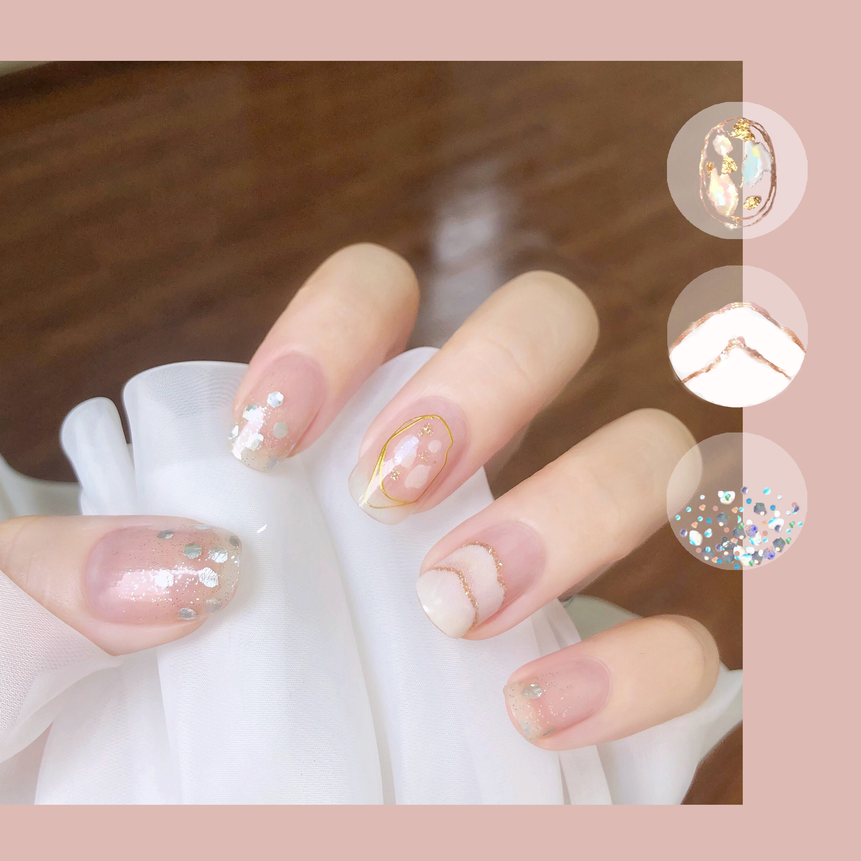 Soft autumn and winter show white baking-free net red seal layer 3d nail polish film gel sticker finished toe wear waterproof