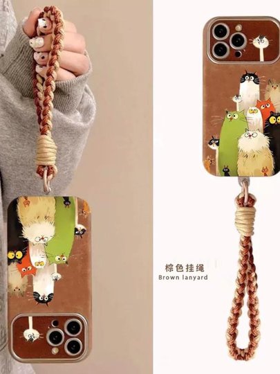 适用可爱猫咪苹果16秋冬手机壳iPhone16Promax翻毛皮15Pro小猫14plus镜头全包13硅胶软边12简约11防摔保护套