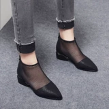 Летние дышащие сетчатые короткие сапоги с заостренным носом, ботинки, туфли, из натуральной кожи