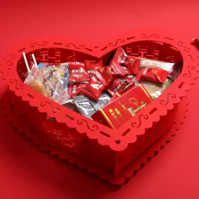 Wedding supplies red fruit plate candy plate non-woven dried fruit festive wedding arrangement props living room wedding banquet