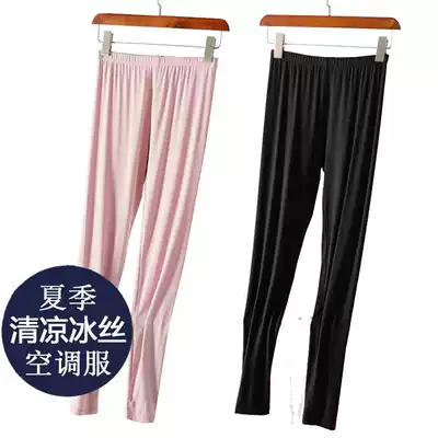2-strip bottoming sanitary pants women's thin summer ultra-thin ice silk modal pants home casual pajama pants