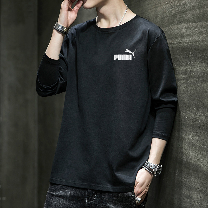 PUMA Puma Sport T-shirt Male fit 2022 Spring new thin section INS Tide Cards Long Sleeve Hooded Sweatshirt 845924-01