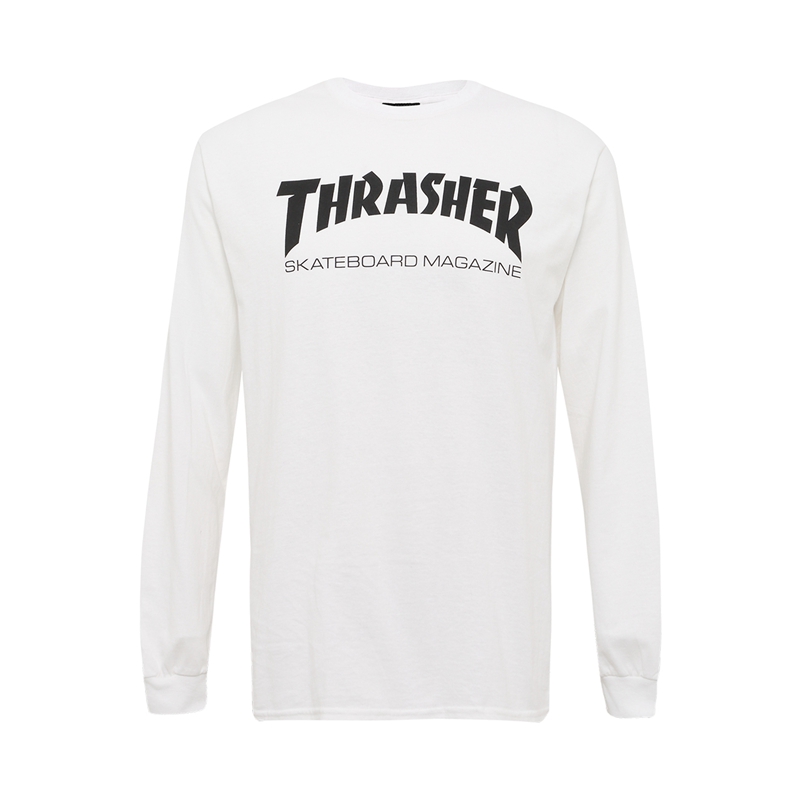 Thrasher Flame Men Black White Pure Cotton Circular Left T-shirt 111107 YT