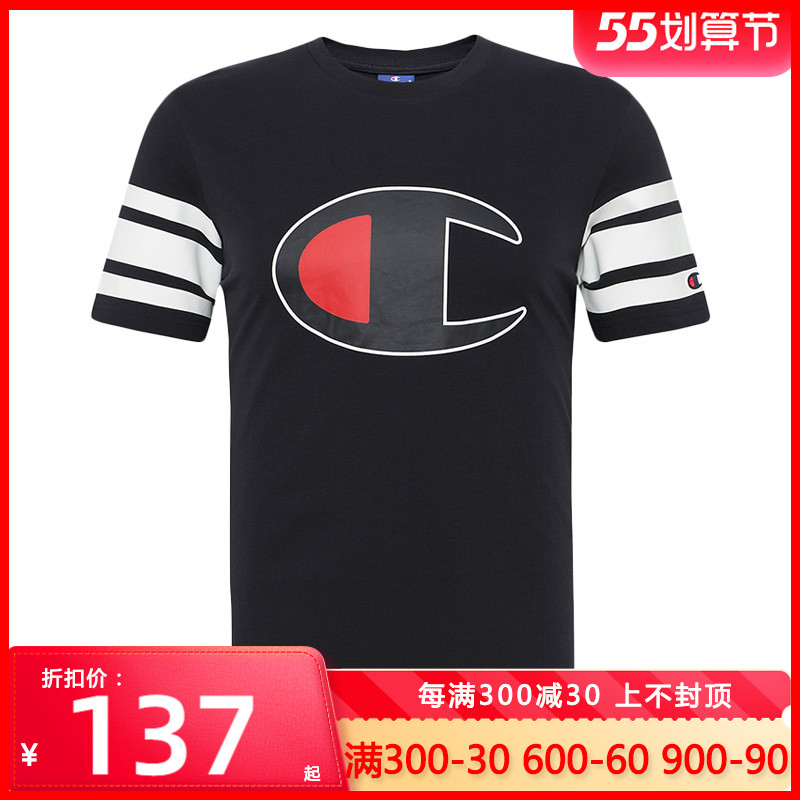champon champion men multicolor pure cotton round collar LOGO loose short sleeve sports T-shirt 213383 YT