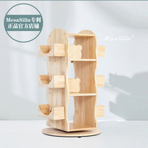 MesaSilla rotating bookshelf 360 degree simple childrens baby storage solid wood small bookshelf Floor-to-ceiling storage picture books