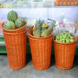 Корзина с фруктами ивы, витрина для фруктового супермаркета, витрина для фруктов и овощей, двухслойная круглая коробка для хранения сухофруктов