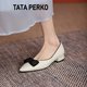 TATAPERKO ຍີ່ຫໍ້ຮ່ວມກັບ bow pointed toe ເກີບດຽວຂອງແມ່ຍິງ heel ຕ່ໍາມີກິ່ນຫອມຂະຫນາດນ້ອຍແບບ Mary Jane ເກີບເກີບ heels ຫນັງແທ້