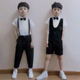 Детский костюм мальчика цветочника, летний наряд для музыкальных выступлений, пиджак классического кроя, в британском стиле