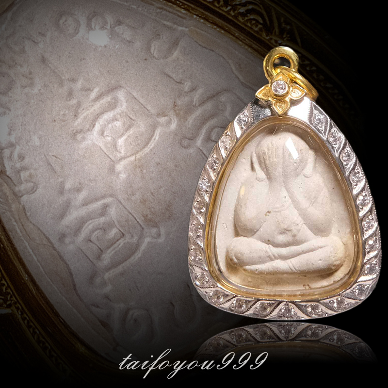Thai Buddha truffling genuine dragon lady Bordeaux small must-covered Buddha 2538 Old brand pure silver shell inlaid drill