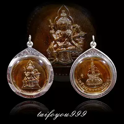 Thai Buddha You Thai Buddha brand genuine Longpa Zen South round purse four-sided Buddha sterling silver waterproof shell