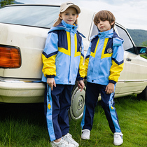 Kindergarten garden dress three pieces of school uniform school uniform wind children outdoor charge coat three in one