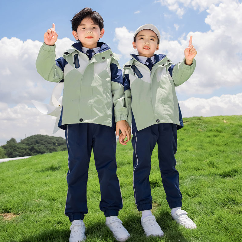 2022 New elementary school uniform 3 - in - one children's suit three - piece kindergarten suit in autumn and winter clothing
