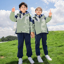 2022 New elementary school uniform 3 - in - one childrens suit three - piece kindergarten suit in autumn and winter clothing