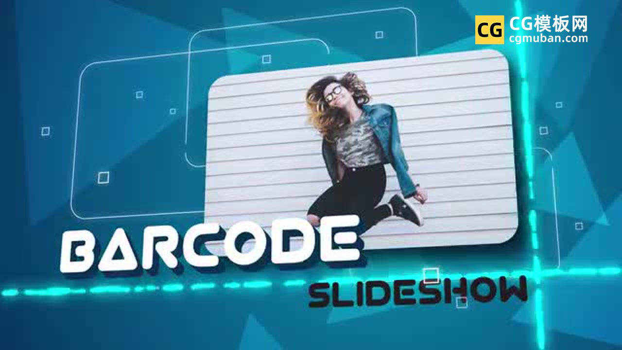 FCPX游戏风格模板 数字化流光线条条码扫描VR信息界面科技finalcutpro插件 Barcode Slideshow