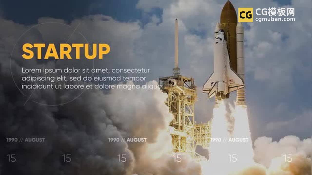 FCPX插件：企业幻灯片模板 1分23商务大事记年度总结历史时间轴演示模版 Corporate Presentation History Timeline