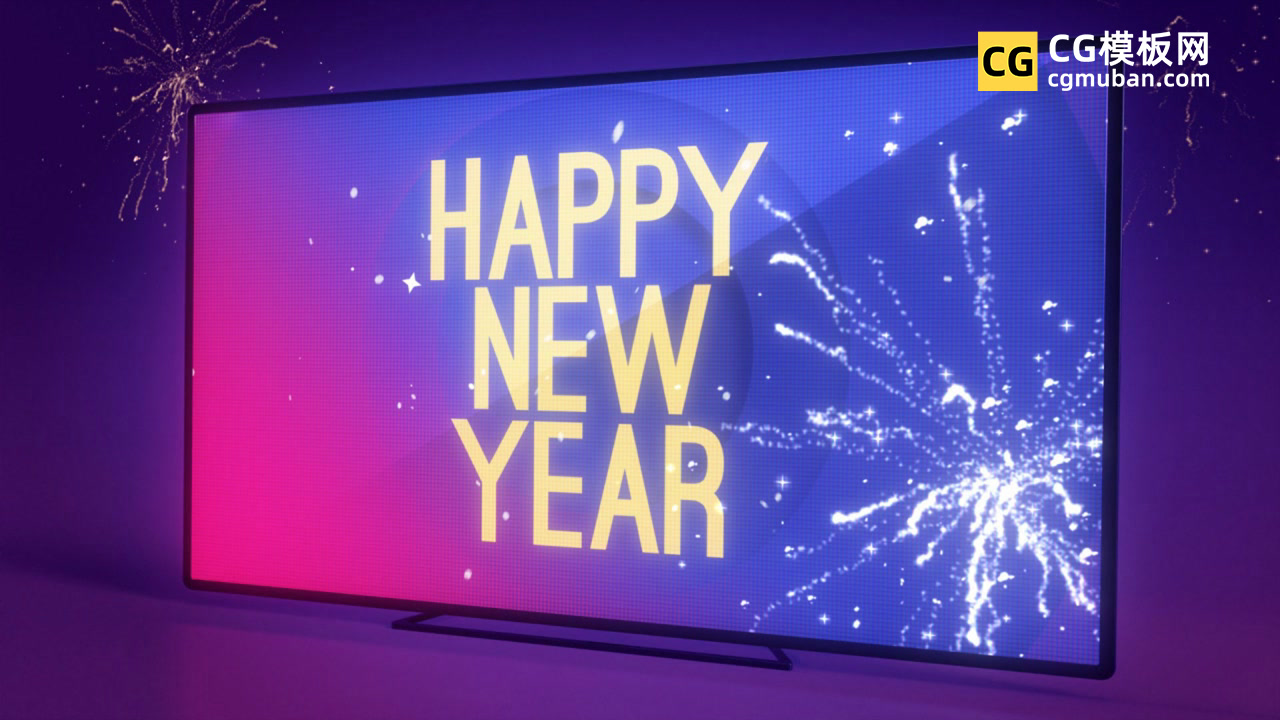 AE模板：大屏幕新年倒计时 元旦跨年除夕电子产品介绍展示视频模板 Happy New Year Screens插图
