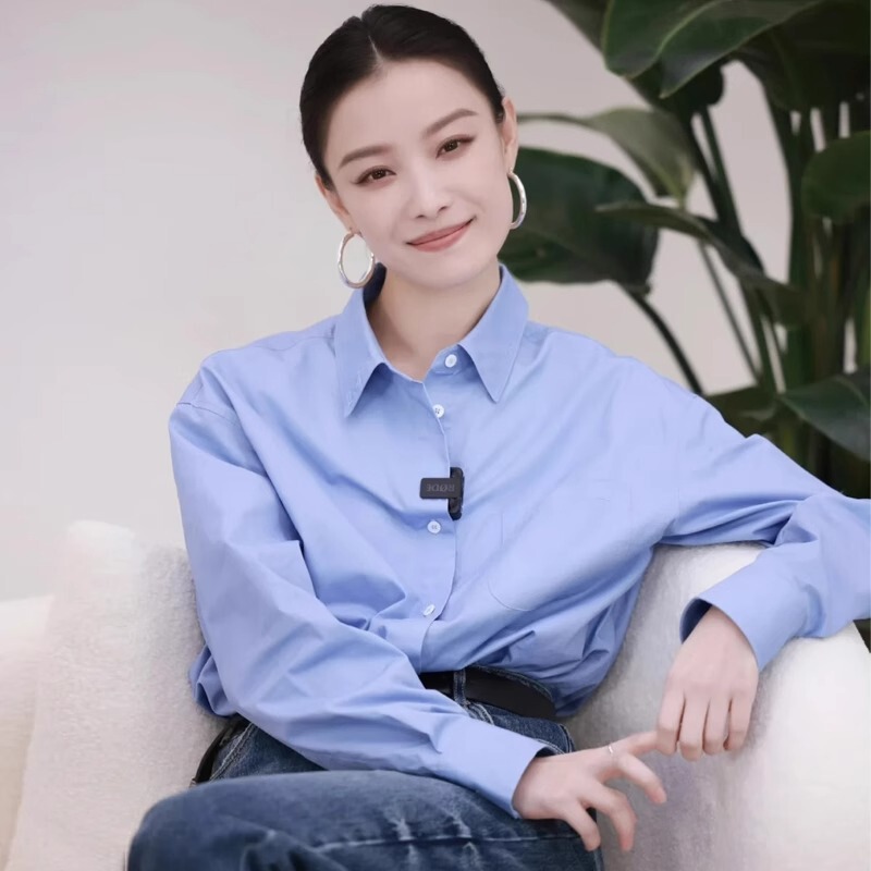 Japanese Gp Ni Ni Celebrity Style Shirt, Blue Loose Casual Long-Sleeve Shirt for Women, Spring and Autumn Elegant Inner Wear Top Japanese Gp Ni Ni Celebrity Style Shirt, Blue Loose Casual Long-Sleeve Shirt for Women, Spring and Autumn Elegant Inner Wear Top