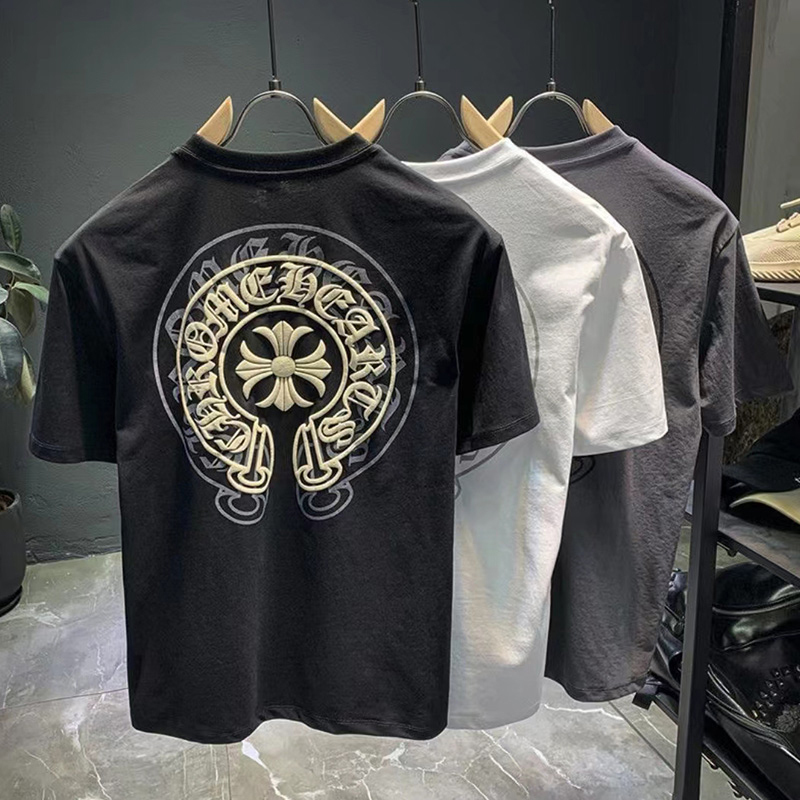 Summer New Trendy Brand Sanskrit Cross 3D Printed Casual Short-Sleeve T-Shirt for Men, Slim Fit Round Neck Pullover Top