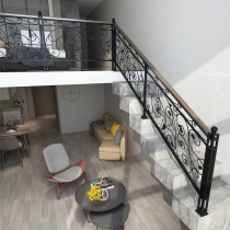 Wrought iron handrail custom balcony guardrail modern simple fence attic platform railing bay window stair handrail