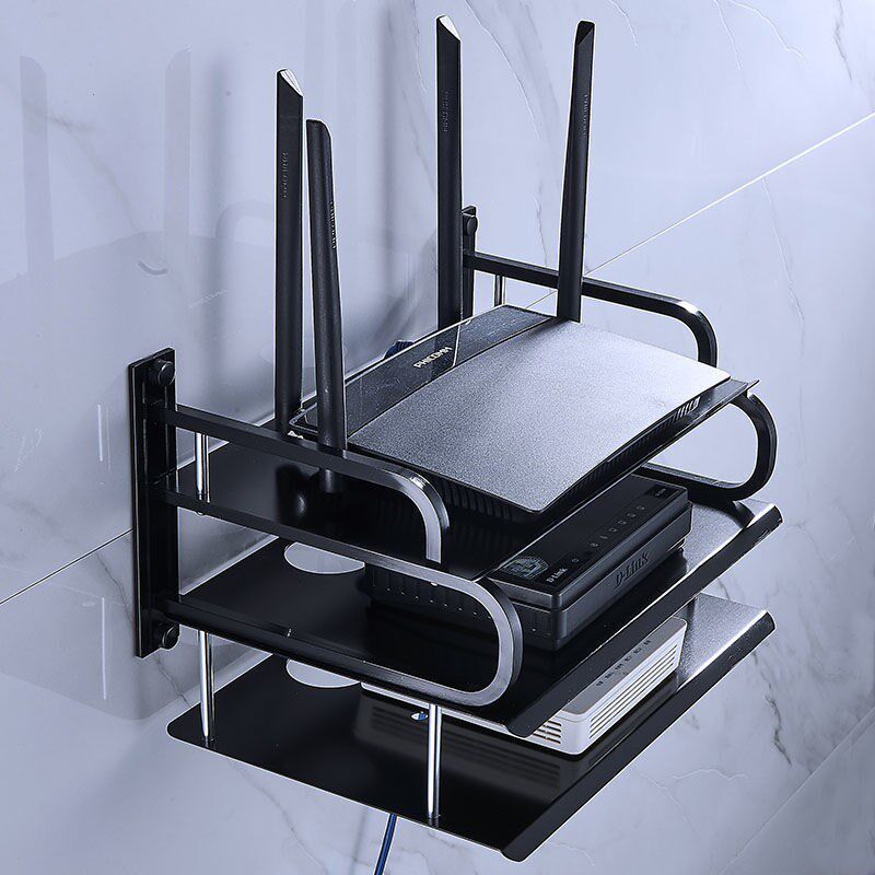 Aluminum alloy TV set-top box shelf wall storage box router hanging shelf bracket bracket wall-mounted tray - Taobao