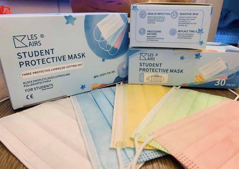 Hong Kong Brands LES AIRS Children Rainbow masks A group of five colors a daily different mood